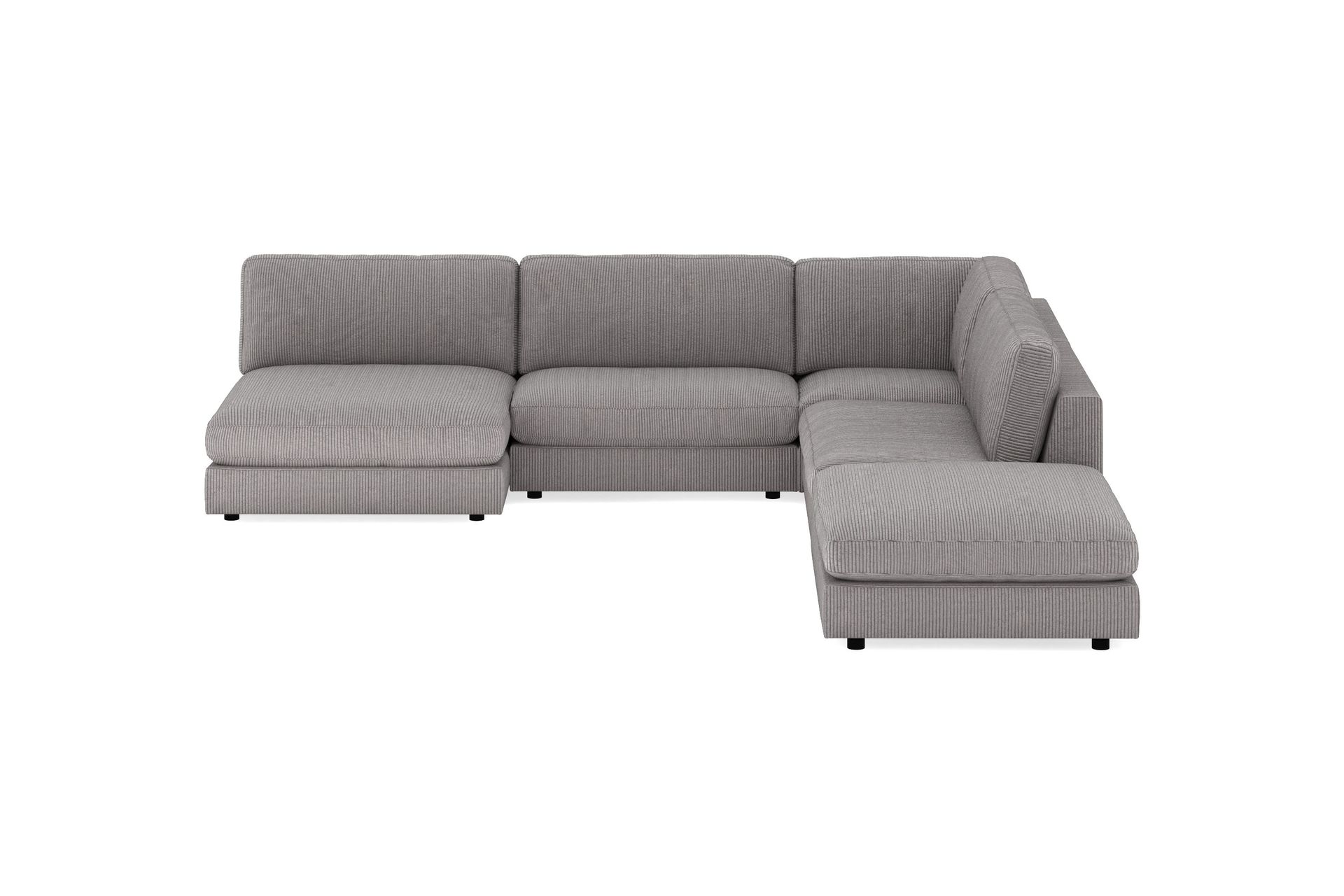 arken 6-sits vändbar l-formad modulhörnsoffa med divan + fotpall i manchester - mörkgrå