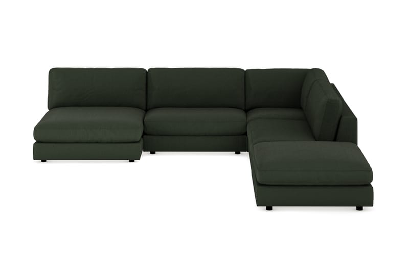 Arken 6-sits Vändbar L-formad Modulhörnsoffa med Divan + Fotpall i Manchester - Mörkgrön - Möbler - Vardagsrum - Soffor - Modulsoffor - Komplett modulsoffa