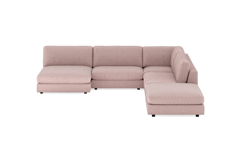 Arken 6-sits Vändbar L-formad Modulhörnsoffa med Divan + Fotpall i Manchester - Rosa - Möbler - Vardagsrum - Soffor - Modulsoffor - Komplett modulsoffa