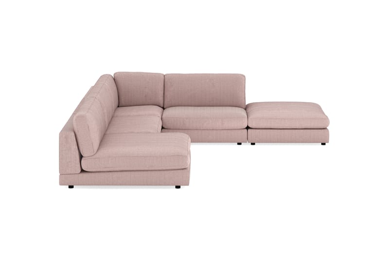 Arken 6-sits Vändbar L-formad Modulhörnsoffa med Divan + Fotpall i Manchester - Rosa - Möbler - Vardagsrum - Soffor - Modulsoffor - Komplett modulsoffa