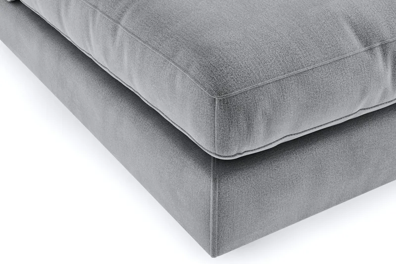 Arken 6-sits Vändbar L-formad Modulhörnsoffa med Divan + Fotpall i Sammet - Ljusgrå - Möbler - Vardagsrum - Soffor - Modulsoffor - Komplett modulsoffa