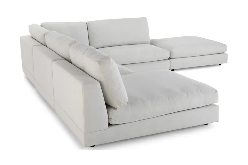 Arken 6-sits Vändbar L-formad Modulhörnsoffa med Divan + Fotpall i Tyg - Ljusgrå - Möbler - Vardagsrum - Soffor - Modulsoffor - Komplett modulsoffa