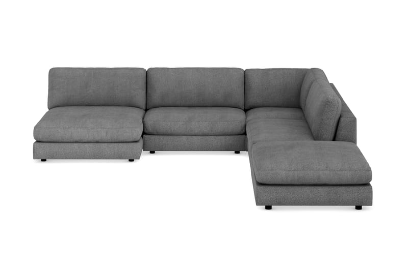 Arken 6-sits Vändbar L-formad Modulhörnsoffa med Divan + Fotpall i Tyg - Mörkgrå - Möbler - Vardagsrum - Soffor - Modulsoffor - Komplett modulsoffa