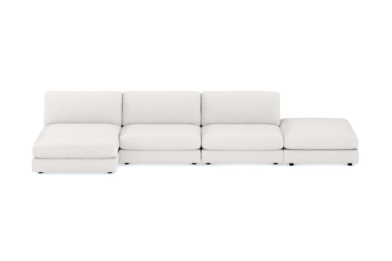 Arken 6-sits Vändbar U-formad Modulsoffa med Divan + Fotpall i Bouclé - Vit - Möbler - Vardagsrum - Soffor - Modulsoffor - Komplett modulsoffa