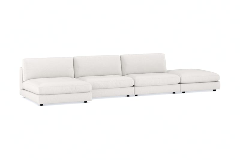 Arken 6-sits Vändbar U-formad Modulsoffa med Divan + Fotpall i Bouclé - Vit - Möbler - Vardagsrum - Soffor - Modulsoffor - Komplett modulsoffa