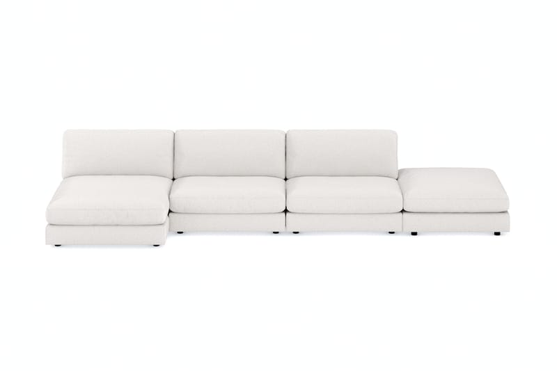 Arken 6-sits Vändbar U-formad Modulsoffa med Divan + Fotpall i Bouclé, Vit