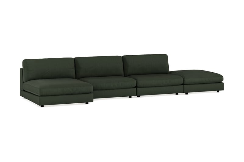 Arken 6-sits Vändbar U-formad Modulsoffa med Divan + Fotpall i Manchester - Mörkgrön - Möbler - Vardagsrum - Soffor - Modulsoffor - Komplett modulsoffa