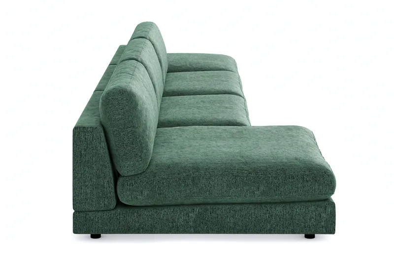 Arken 6-sits Vändbar U-formad Modulsoffa med Divan + Fotpall i Sammet - Mörkgrön - Möbler - Vardagsrum - Soffor - Modulsoffor - Komplett modulsoffa