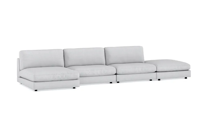 Arken 6-sits Vändbar U-formad Modulsoffa med Divan + Fotpall i Tyg - Ljusgrå - Möbler - Vardagsrum - Soffor - Modulsoffor - Komplett modulsoffa