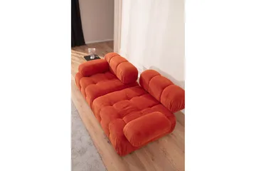 Belgin Bubblig divansoffa 2-sits med utfällbara armstöd och ryggstöd - Röd Manchester - Möbler - Vardagsrum - Soffor - Modulsoffor - Komplett modulsoffa