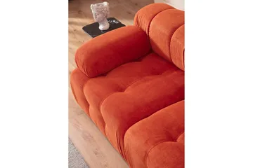 Belgin Bubblig divansoffa 2-sits med utfällbara armstöd och ryggstöd - Röd Manchester - Möbler - Vardagsrum - Soffor - Modulsoffor - Komplett modulsoffa