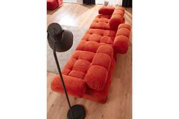 Belgin Bubblig Divansoffa 3-sits med utfällbara armstöd och ryggstöd - Röd - Möbler - Vardagsrum - Soffor - Modulsoffor - Komplett modulsoffa