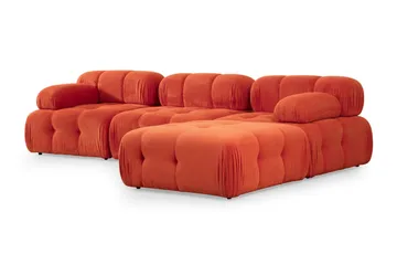 Belgin Bubblig Divansoffa 3-sits med utfällbara armstöd och ryggstöd - Röd - Möbler - Vardagsrum - Soffor - Modulsoffor - Komplett modulsoffa