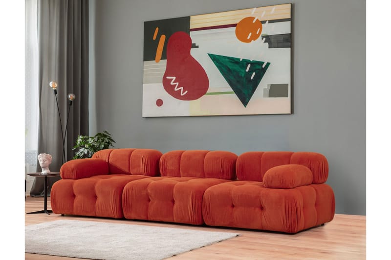 Belgin Bubblig Divansoffa 3-sits med utfällbara armstöd och ryggstöd - Möbler - Vardagsrum - Soffor - Modulsoffor - Komplett modulsoffa