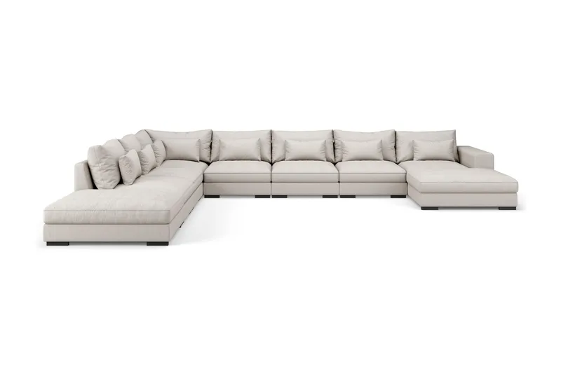 Dubai Stor U-modulsoffa Byggbar med Divan Höger Extra Djup - Ljus / Beige - Möbler - Vardagsrum - Soffor - Modulsoffor - Komplett modulsoffa
