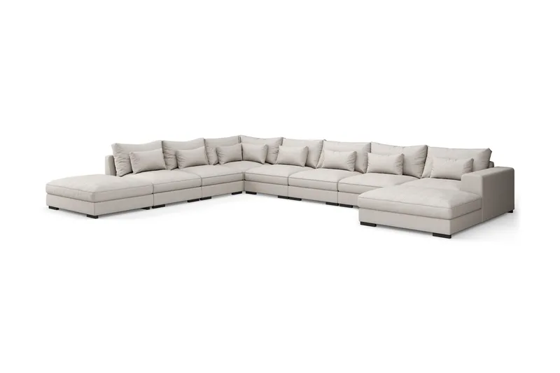 Dubai Stor U-modulsoffa Byggbar med Divan Höger Extra Djup - Ljus / Beige - Möbler - Vardagsrum - Soffor - Modulsoffor - Komplett modulsoffa