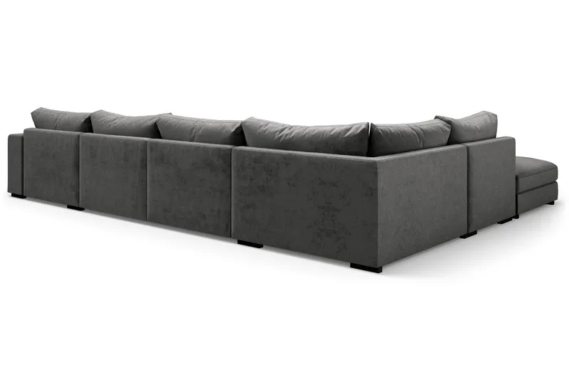 Dubai Stor U Soffa modul med Divan Höger Sammet Extra djup - Mörkgrå - Möbler - Vardagsrum - Soffor - Modulsoffor - Komplett modulsoffa