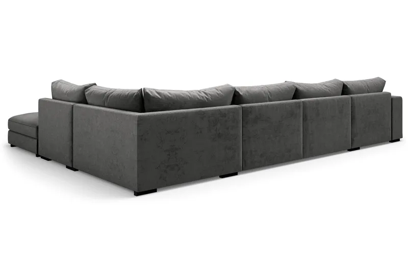 Dubai Stor U Soffa modul med Divan Vänster Sammet Extra djup - Mörkgrå - Möbler - Vardagsrum - Soffor - Modulsoffor - Komplett modulsoffa