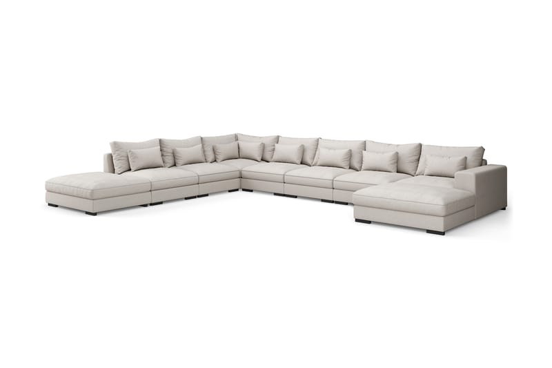 Dubai U-modulsoffa Large med Divan Höger Beige - Möbler - Vardagsrum - Soffor - Modulsoffor - Komplett modulsoffa