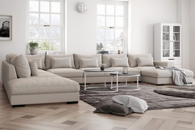 Dubai U-modulsoffa Large med Divan Höger Beige - Möbler - Vardagsrum - Soffor - Modulsoffor - Komplett modulsoffa