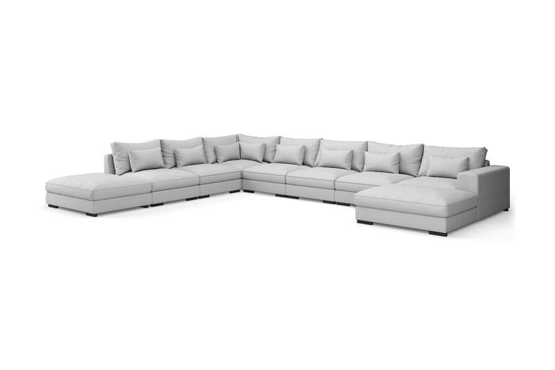 Dubai U-modulsoffa Large med Divan Höger Ljusgrå - Möbler - Vardagsrum - Soffor - Modulsoffor - Komplett modulsoffa