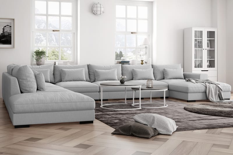 Dubai U-modulsoffa Large med Divan Höger Ljusgrå - Möbler - Vardagsrum - Soffor - Modulsoffor - Komplett modulsoffa