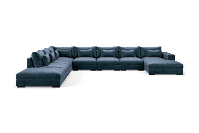 Dubai U-modulsoffa Large med Divan Höger Sammet Blå - Möbler - Vardagsrum - Soffor - Modulsoffor - Komplett modulsoffa