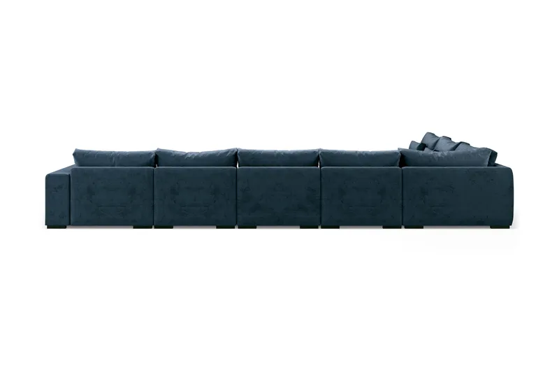Dubai U-modulsoffa Large med Divan Höger Sammet Extra Djup - Blå - Möbler - Vardagsrum - Soffor - Modulsoffor - Komplett modulsoffa