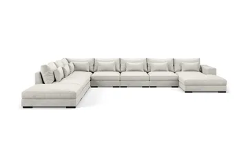 Dubai U-modulsoffa Large med Divan Höger Sammet Extra Djup