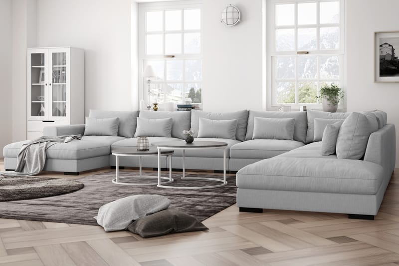 Dubai U-modulsoffa Large med Divan Vänster Ljusgrå - Möbler - Vardagsrum - Soffor - Modulsoffor - Komplett modulsoffa
