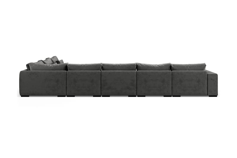 Dubai U-modulsoffa Large med Divan Vänster Sammet Mörkgrå - Möbler - Vardagsrum - Soffor - Modulsoffor - Komplett modulsoffa