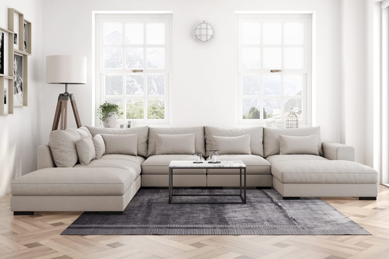 Dubai U-modulsoffa med Divan Höger Beige - Möbler - Vardagsrum - Soffor - Modulsoffor - Komplett modulsoffa