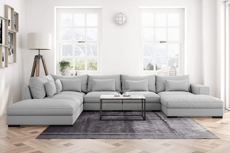 Dubai U-modulsoffa med Divan Höger - Ljusgrå - Möbler - Vardagsrum - Soffor - U-soffor