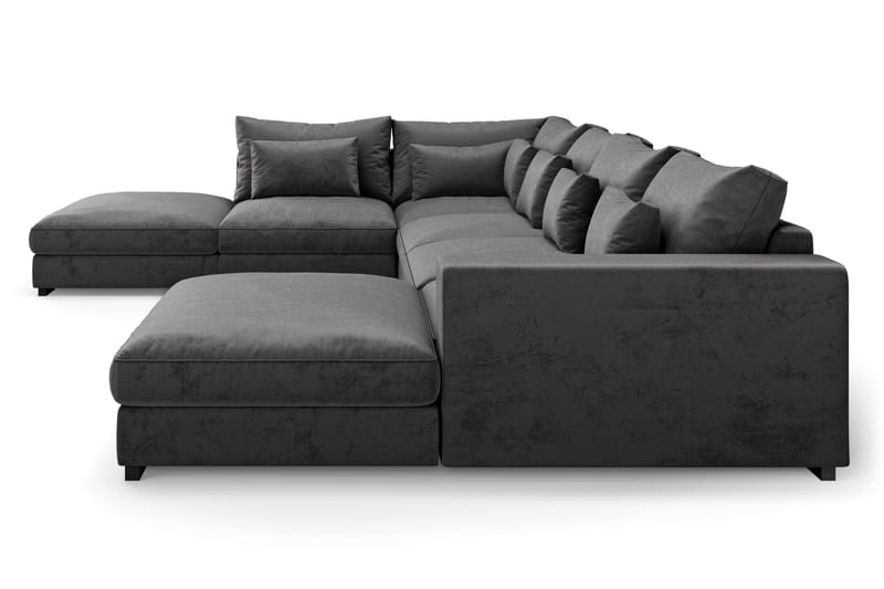 Dubai U-modulsoffa med Divan Höger Sammet Mörkgrå - Möbler - Vardagsrum - Soffor - Modulsoffor - Komplett modulsoffa