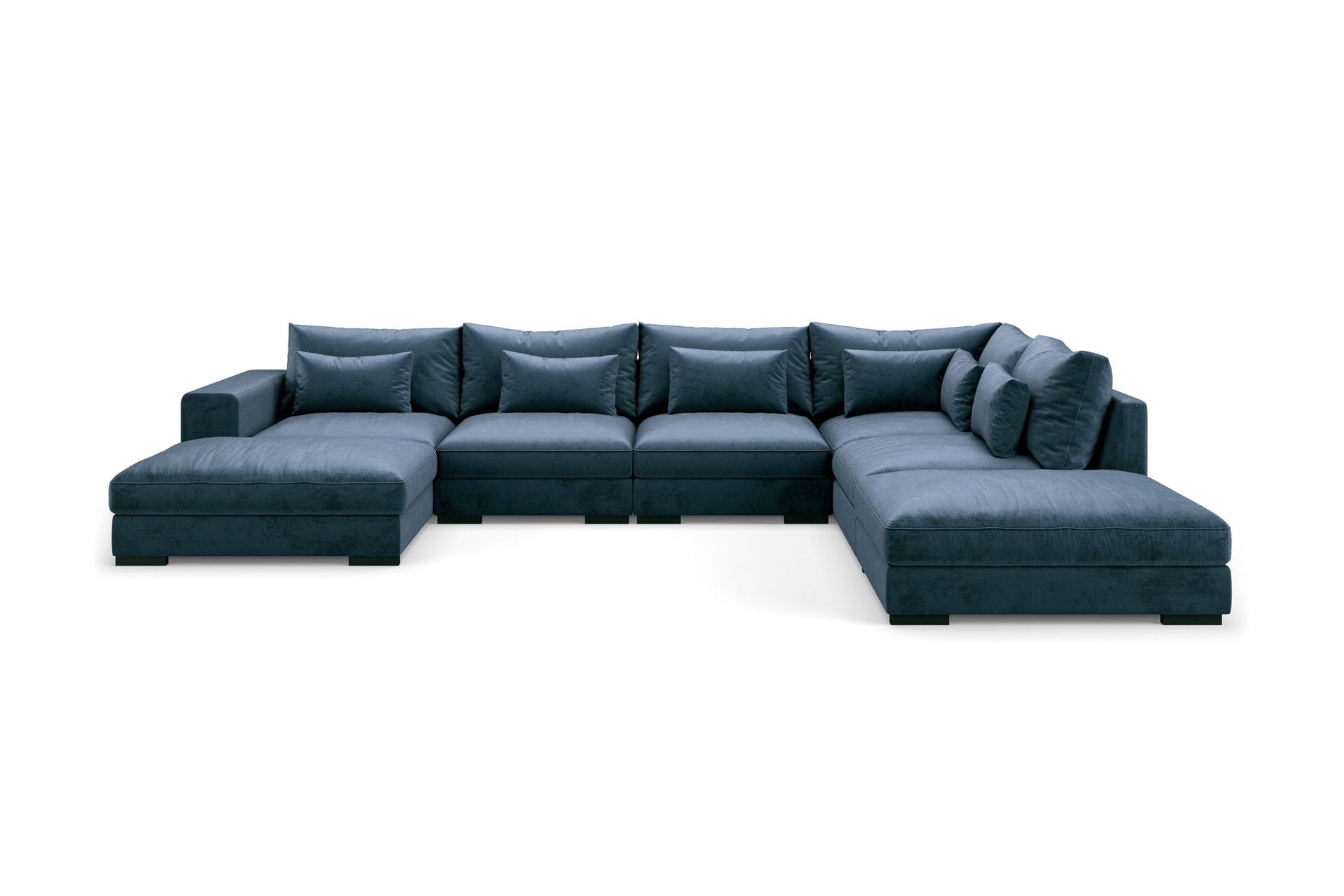 Dubai U-modulsoffa med Divan V&auml;nster Sammet - Bl&aring;