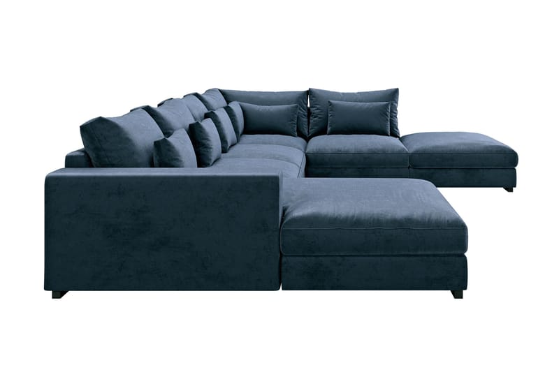 Dubai U-modulsoffa med Divan Vänster Sammet Blå - Möbler - Vardagsrum - Soffor - Modulsoffor - Komplett modulsoffa