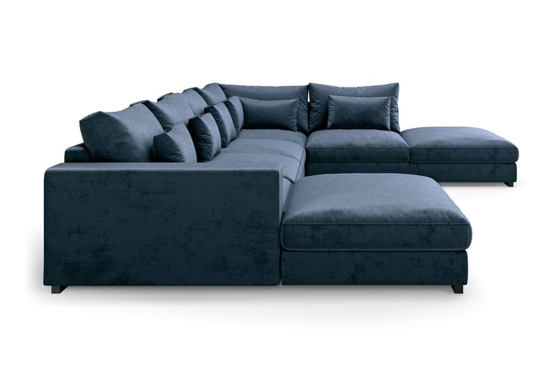 Dubai U-modulsoffa med Divan Vänster Sammet - Blå - Möbler - Vardagsrum - Soffor - Modulsoffor - Komplett modulsoffa