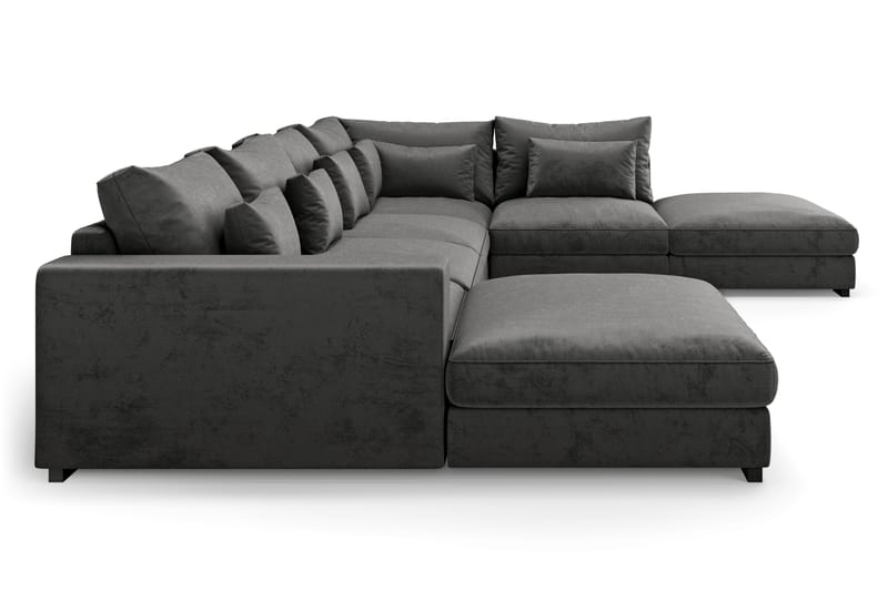 Dubai U-modulsoffa med Divan Vänster Sammet Mörkgrå - Möbler - Vardagsrum - Soffor - Modulsoffor - Komplett modulsoffa