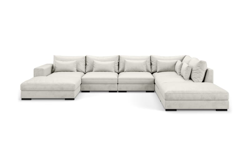 Dubai U-modulsoffa med Divan Vänster Sammet Vit - Möbler - Vardagsrum - Soffor - Modulsoffor - Komplett modulsoffa
