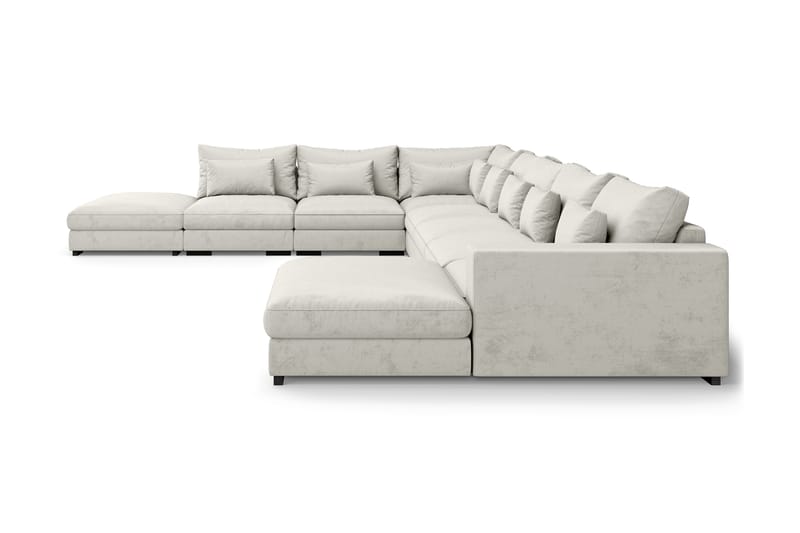 HAVANA U-modulsoffa Large med Divan Höger Sammet Vit - Möbler - Vardagsrum - Soffor - Modulsoffor - Komplett modulsoffa