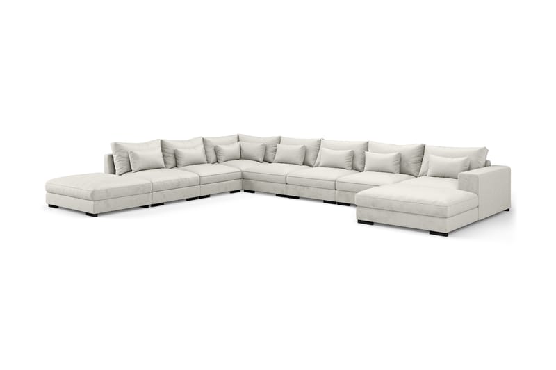 HAVANA U-modulsoffa Large med Divan Höger Sammet Vit - Möbler - Vardagsrum - Soffor - Modulsoffor - Komplett modulsoffa