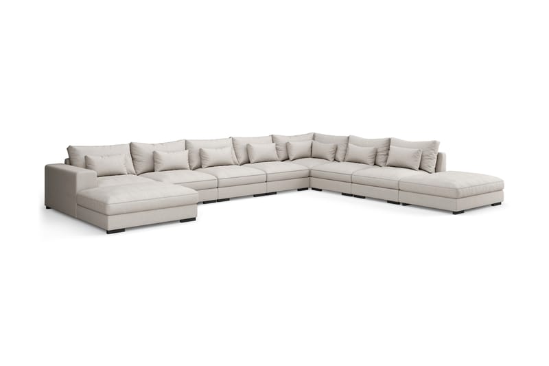 HAVANA U-modulsoffa Large med Divan Vänster Beige - Komplett modulsoffa