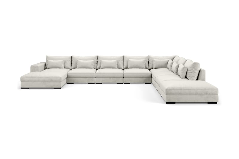 HAVANA U-modulsoffa Large med Divan Vänster Sammet Vit - Möbler - Vardagsrum - Soffor - Modulsoffor - Komplett modulsoffa