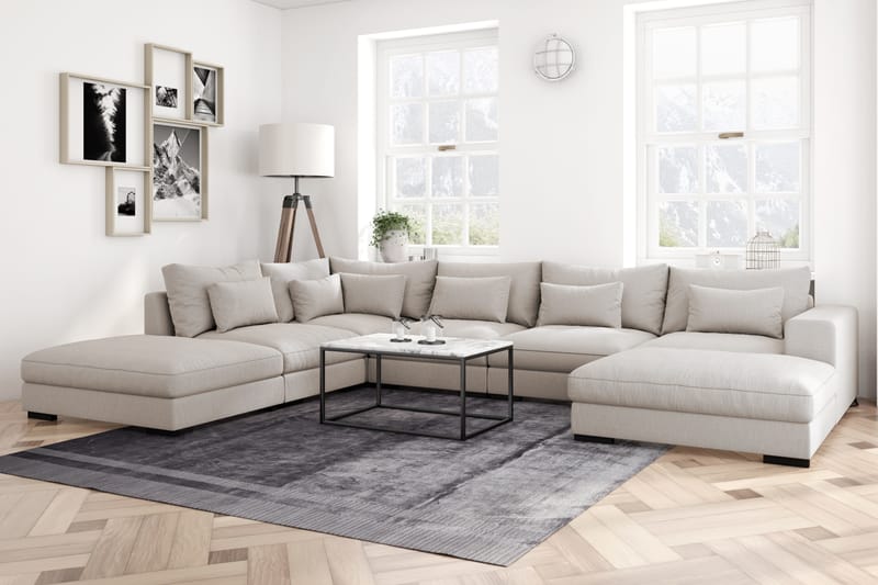 HAVANA U-modulsoffa med Divan Höger Beige - Komplett modulsoffa