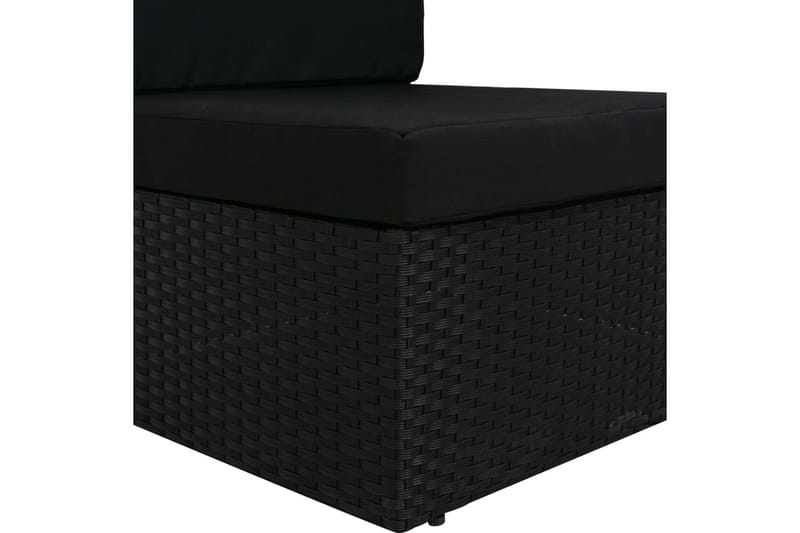 Modulsoffa Utomhus 2-sits konstrotting svart - Svart - Utemöbler - Loungemöbler