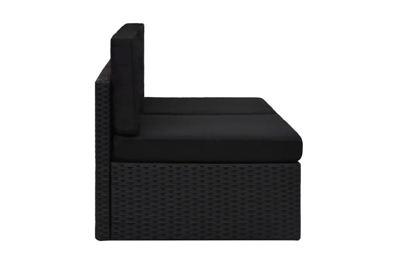Modulsoffa Utomhus 2-sits konstrotting svart - Svart - Utemöbler - Loungemöbler
