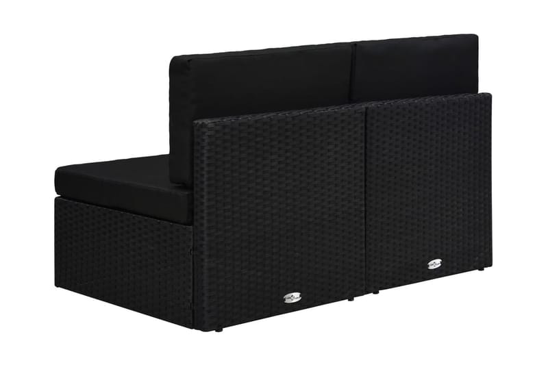 Modulsoffa Utomhus 2-sits konstrotting svart - Svart - Utemöbler - Loungemöbler