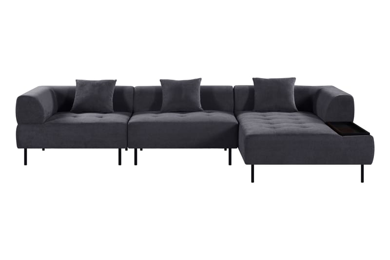 YELVERTON 3-sits Modulsoffa Divan Höger Blå - Möbler - Vardagsrum - Soffor - Modulsoffor - Komplett modulsoffa