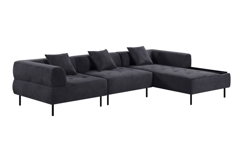 YELVERTON 3-sits Modulsoffa Divan Höger Blå - Möbler - Vardagsrum - Soffor - Modulsoffor - Komplett modulsoffa