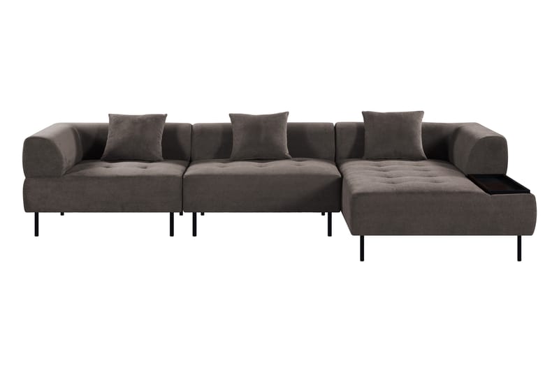 YELVERTON 3-sits Modulsoffa Divan Höger Grå - Möbler - Vardagsrum - Soffor - Modulsoffor - Komplett modulsoffa